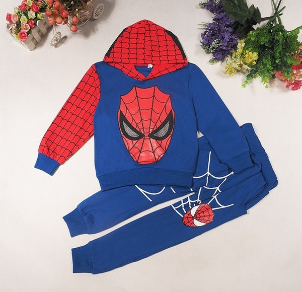 New Baby Boys Spring Autumn Spiderman Sports suit 2 pieces set
