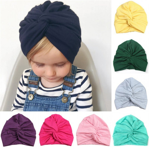 New Designed Cute Baby Hat Cotton Soft Turban Knot Girl Summer Hat Bohemian style Kids Newborn Cap