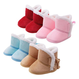 Pretty Warm Newborn Baby Girls Princess Winter Boots First Walkers Anti-slip Infant