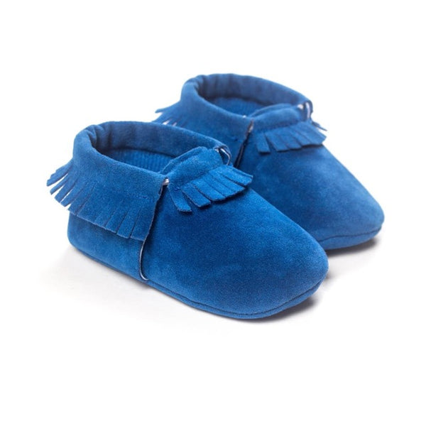 Newborn Baby Boy Girl PU Suede Moccasins Soft Shoes Fringe Soft Soled First Walker