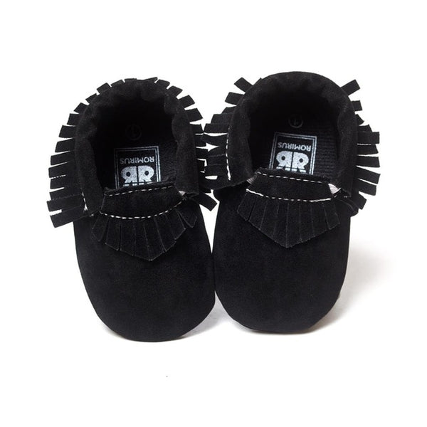 Newborn Baby Boy Girl PU Suede Moccasins Soft Shoes Fringe Soft Soled First Walker