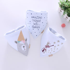 Cotton Bandana Bibs Baby Babador Feeding Smock Infant Burp Cloths Cartoon Saliva Towel Baby