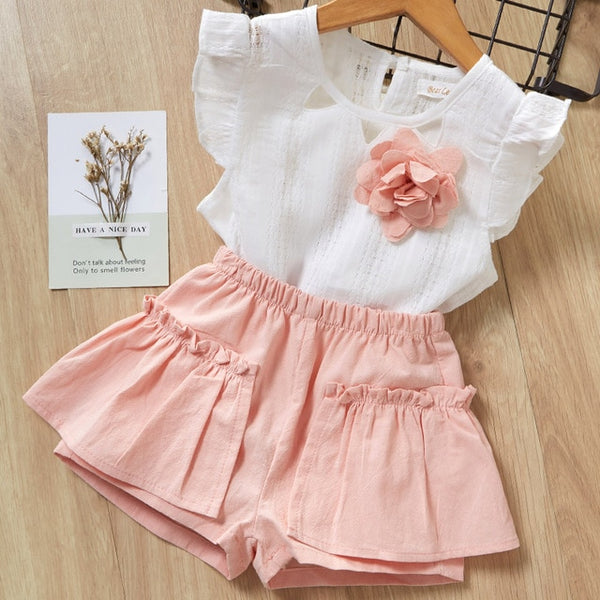 Kids Girls Clothing Sets SummeT-Shirt+Pant Dress 2Pcs
