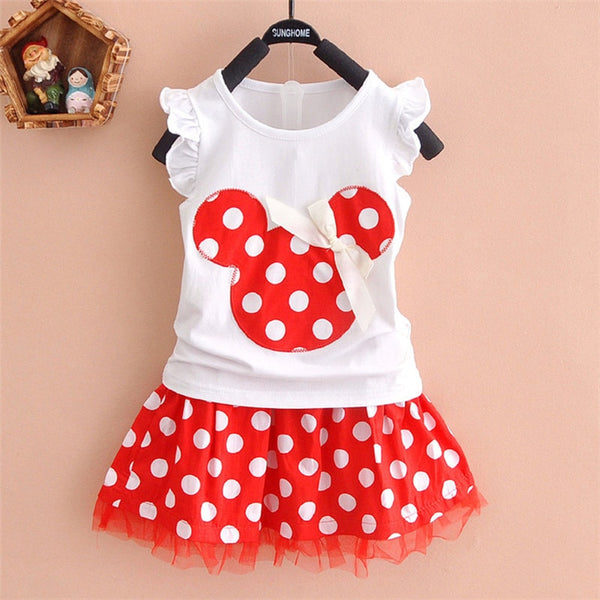 New T-shirt + skirt baby child suit 2 pieces fashion girls clothing